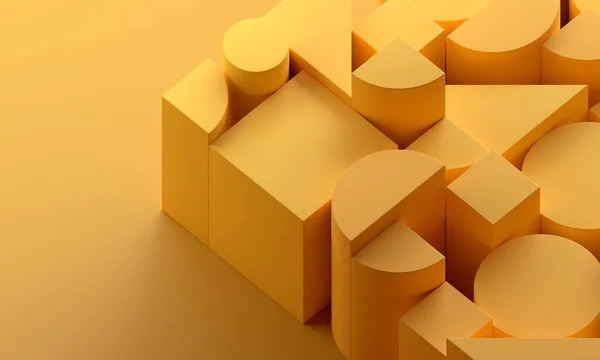 Абстрактна Геометрична Композиція Жовтий Дизайн Тла Візуалізація — стокове фото