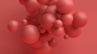 Kırmızı küreli soyut 3d arkaplan tasarımı