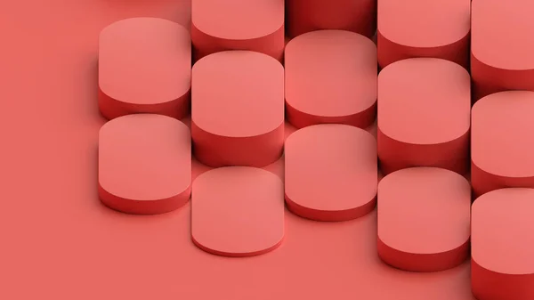 Abstraktní Design Pozadí Červené Geometrické Tvary Vykreslení — Stock fotografie