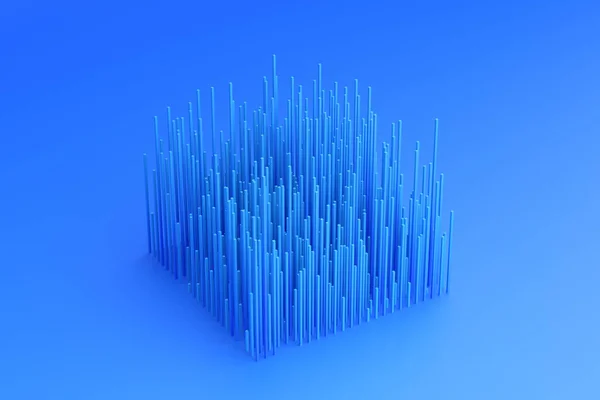 Abstrakter Render Blauer Geometrischer Hintergrund Mit Linien — Stockfoto