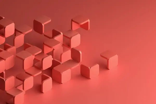 Abstract Render Rood Geometrisch Achtergrond Ontwerp Rechtenvrije Stockafbeeldingen