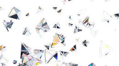 Arkaplan tasarımı, soyut cam şekilleri, 3 boyutlu görüntüleme