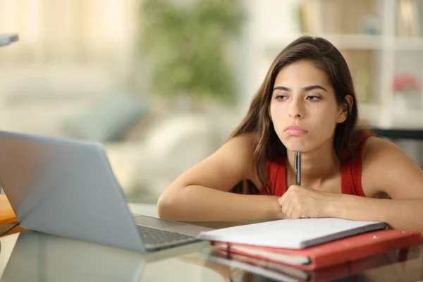 Bored Student Wasting Time Alone Home — Stock Photo, Image
