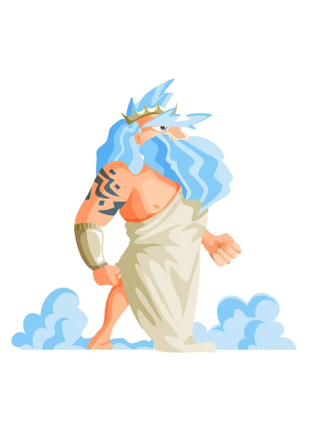 Griekse God Godin Vector Illustratie Serie Zeus Vader Van Goden — Stockvector