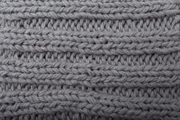 Tricotar Textura Tecido Cinza Fundo Fundo Têxtil Cachecol Suéter Superfície — Fotografia de Stock