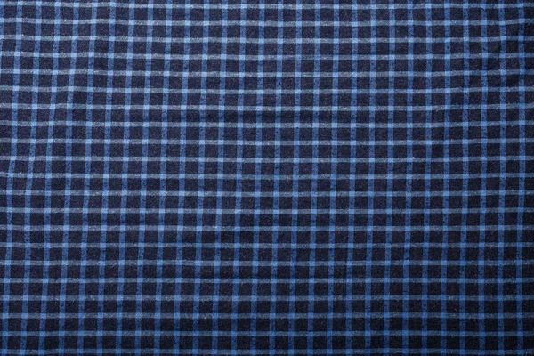 Dark Blue Checkboard Pattern Shirt Fabric Background Garment Texture — Stockfoto
