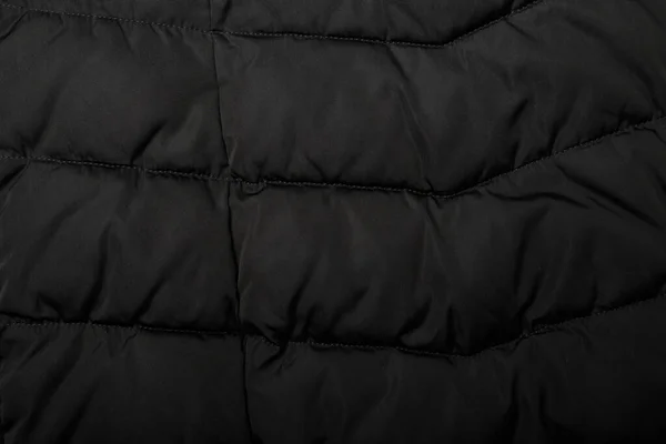 Stitched Jacket Quilted Outer Garments Black Fabric Texture Background — Stockfoto