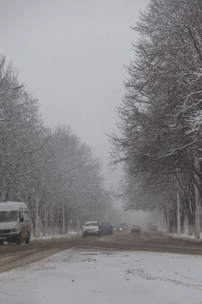 우크라이나 이즈마 2022 도로를 자동차 눈으로 — 스톡 사진