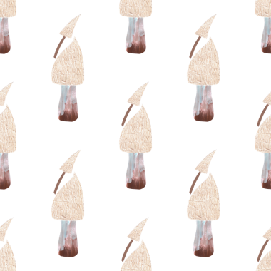 Beyaz arkaplanda kusursuz mantar deseni kağıt kolajı