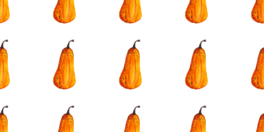 Beyaz zemin üzerinde suluboya balkabaklarının kusursuz deseni, elle boyanmış resimleme elementleri