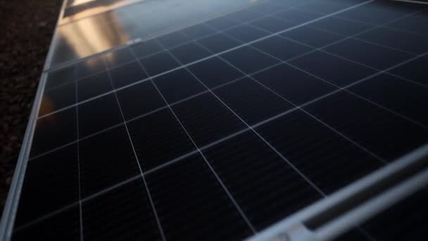 Video Paneles Solares Fotovoltaicos Aire Libre Con Buen Tiempo Energía — Vídeo de stock