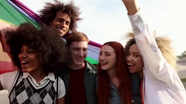 Heureux Jeunes Amis Diversifiés Amuser Ensemble Concept Jeune Génération Millénaire — Video