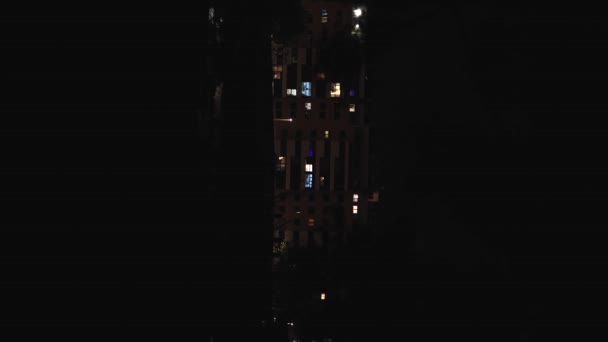 Edificio Ciudad Las Luces Noche — Vídeo de stock
