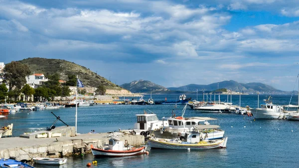 Fishing Boats Small Harbour Pachi Village Megara Greece — Stock Photo, Image