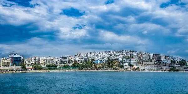 Panoramiczny Widok Port Pasalimani Miasto Pireus Grecja — Zdjęcie stockowe