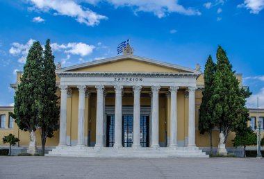 Atina kenti Yunanistan 'da Zappeion Megaron Binası Manzarası