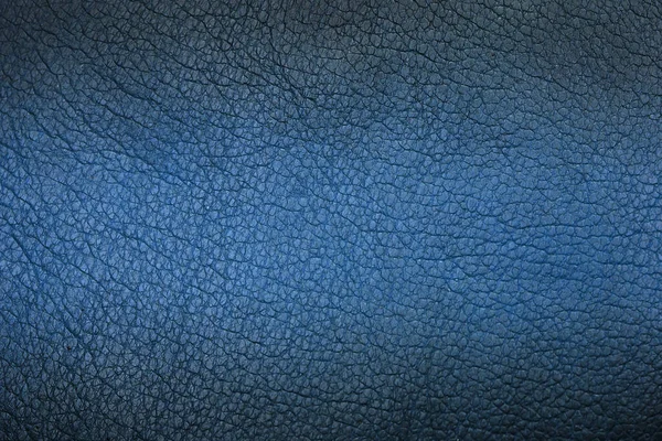 Blauwe Leder Texture Voor Achtergrond — Stockfoto