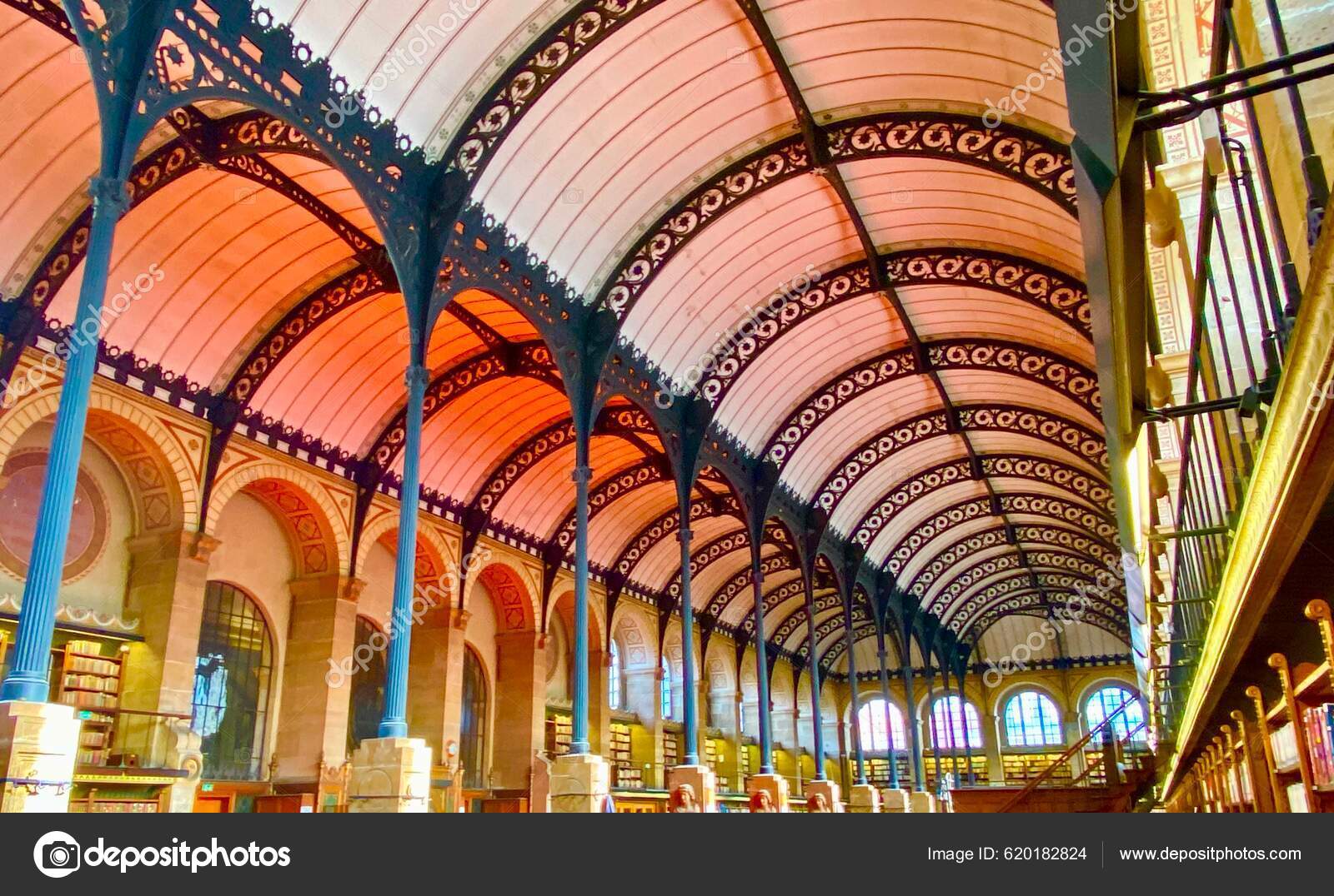 Reading Room Saint Genevieve Library Paris Stock Editorial Photo