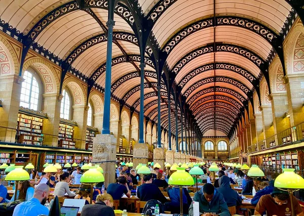 Leeszaal Bibliotheek Saint Genevieve Van Parijs Stockafbeelding