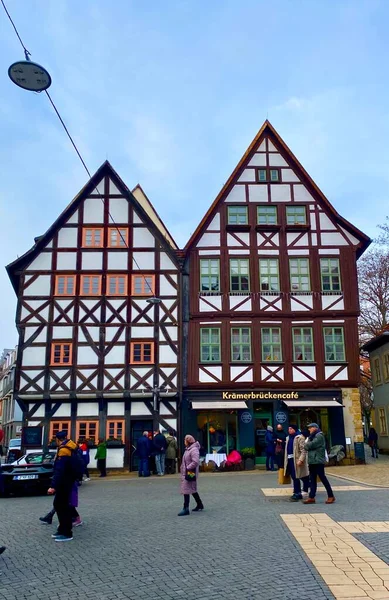 Die Charmante Mittelalterliche Stadt Erfurt Deutschland — Stockfoto