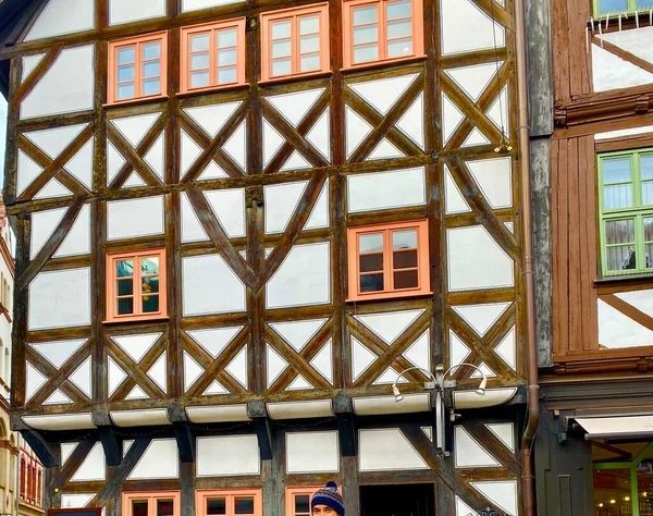Urocze Średniowieczne Miasto Erfurt Niemczech — Zdjęcie stockowe