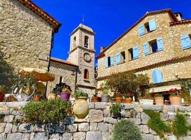 view of the town of Gourdon in the south of France clipart