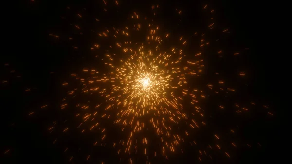 飛んでいる火花粒子の明るい輝く円 背景のような花火 — ストック写真