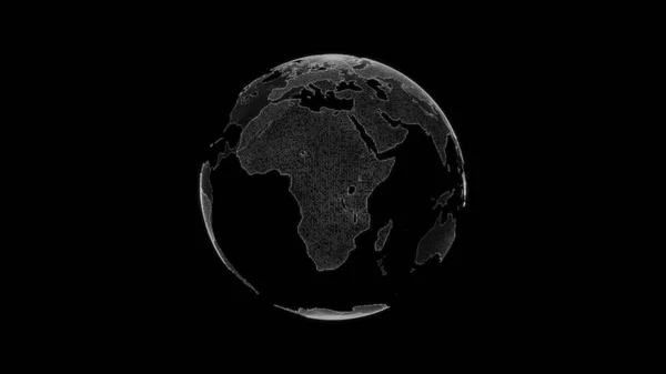 Мировой Шар Частиц Hud Цифровая Планета Земля Абстрактная Карта Мира — стоковое фото