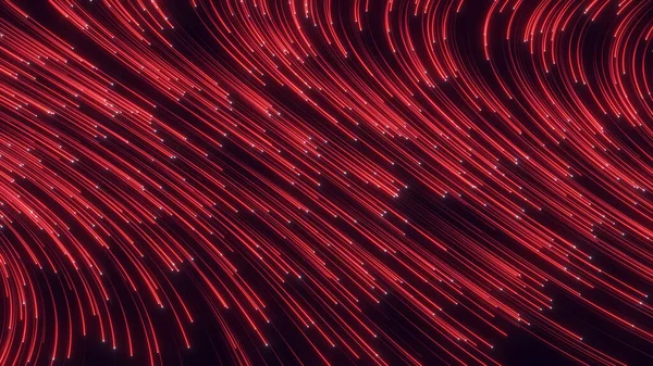 Futurystyczny Strumień Neonów Cząsteczki Tle Koncepcja Komunikacji Technologii — Zdjęcie stockowe