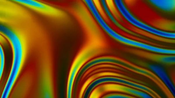 未来的虹彩降下ホログラフィック波 金属箔の背景 波面のネオンカラー — ストック写真