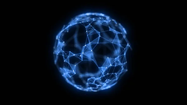 要約技術線や点からの球の背景 空間幾何学的背景 — ストック写真