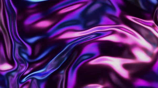 Футуристичні Голографічні Хвилі Тло Металевої Фольги Неонові Кольори Хвиляста Поверхня — стокове фото
