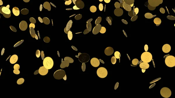 Falling Coins Money Golden Rain Background — Stock Photo, Image