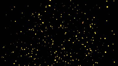 Konfeti patlaması. Altın düşen neşeli partiküller