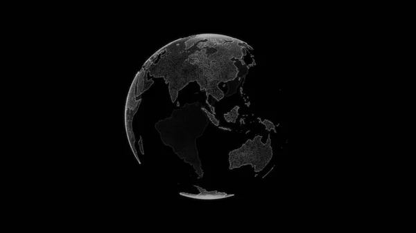 来自粒子的世界 Hud 数字行星地球 摘要世界地图 — 图库照片