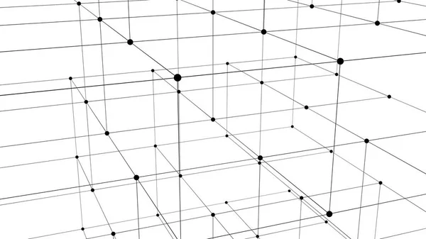 Abstrakt Teknik Bakgrund Från Linjer Och Prickar Plexus Utrymme Geometrisk — Stockfoto