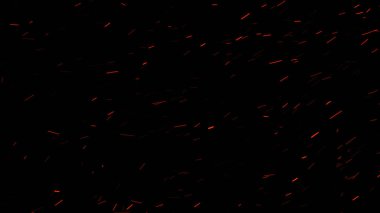 Yanan kül arka planı. Kıvılcımlar. Titrek soyut Parçacıklar