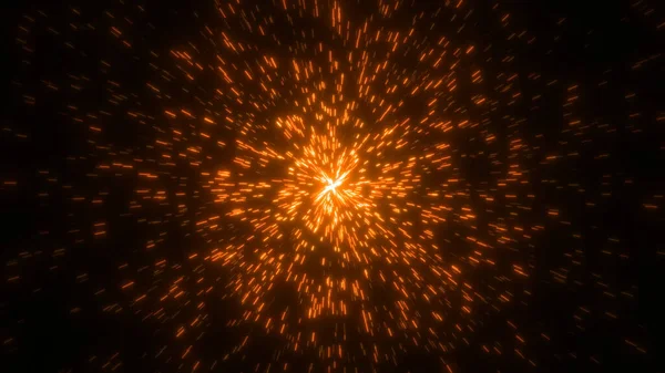 Bright Glowing Circle Flying Sparks Particles Fireworks Background — Stock Photo, Image