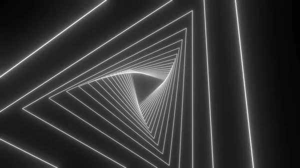 Res Genom Abstrakt Neontunnel Glödande Färgglada Bakgrund — Stockfoto