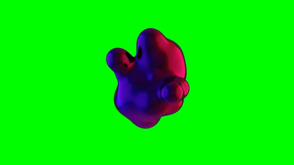 Blob Liquide Iridescendant Métaball Morph Dispersion Fusion Écoulement Liquide Brillant — Photo
