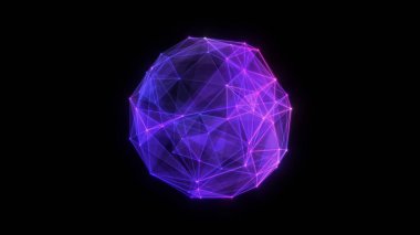 Çizgiler ve noktalardan soyut teknoloji küre arkaplanı. Geometrik arkaplan