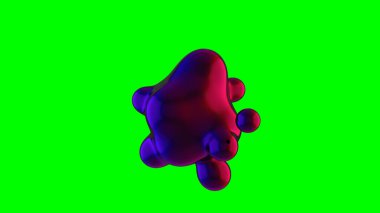 Sıvı yanardöner sıvı damlası, metabol şekli. Dağınık, birleşen ve akan parlak sıvı organik molekülleri deforme eder.