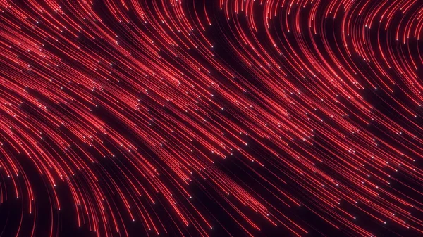 Futuristisk Ström Neonstrålar Partikelspår Bakgrund Kommunikation Och Teknik — Stockfoto