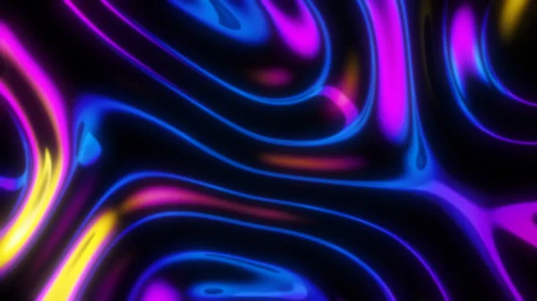 Futurystyczne Opalizujące Fale Holograficzne Metaliczne Tło Foliowe Neonowe Kolory Falistej — Zdjęcie stockowe