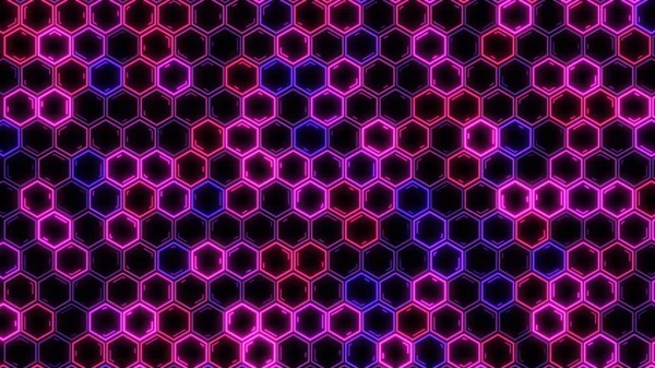 Abstrakt Futuristisk Hexagon Glödande Neon Yta Struktur Hud — Stockfoto