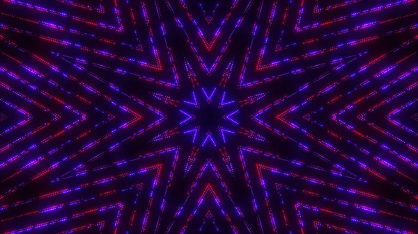 Abstraktes Kaleidoskop Hintergrund Aus Bunten Glühenden Punkten Gepunktetes Ornament — Stockfoto