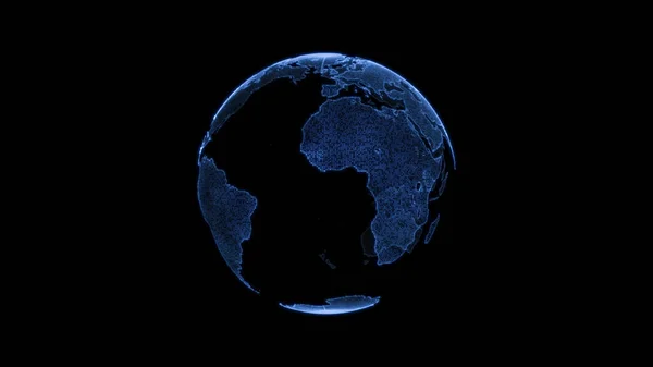 Globo Mondiale Particelle Hud Pianeta Digitale Terra Mappa Astratta Del — Foto Stock