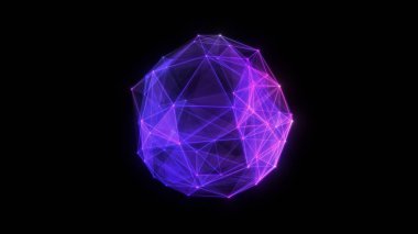 Çizgiler ve noktalardan soyut teknoloji küre arkaplanı. Geometrik arkaplan