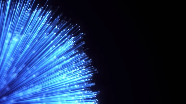 Światłowodowy Snop Abstrakcyjnego Tła Świecące Wiązki Kabli Optycznych — Zdjęcie stockowe
