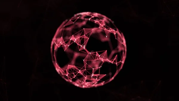 要約技術線や点からの球の背景 空間幾何学的背景 — ストック写真